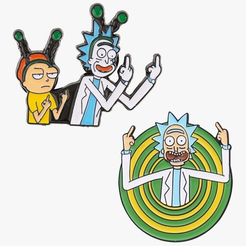 Cartoon Character Enamel Pins Rick And Morty